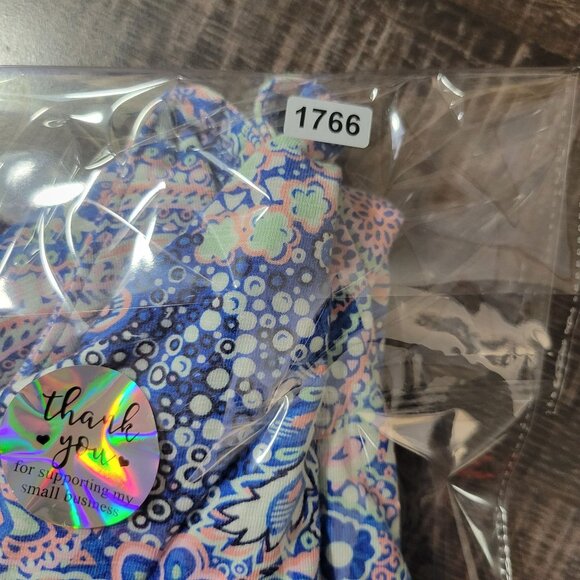 Talbots Womens Paisley Print Top Sp Blue Pink White Boho Tee Active Twisted Back - Picture 10 of 10